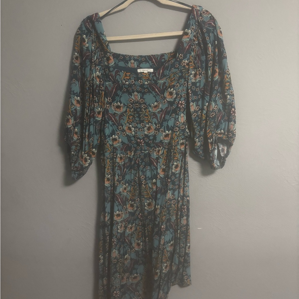 Maurices Teal Floral Midi Dress